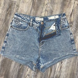 High waisted jean shorts